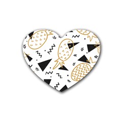 Black & gold pineapples Heart Coaster (4 pack) 