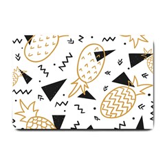 Black & gold pineapples Small Doormat 