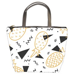 Black & gold pineapples Bucket Bag