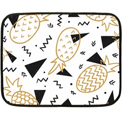 Black & gold pineapples Fleece Blanket (Mini)