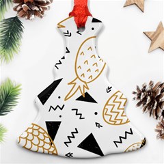 Black & gold pineapples Christmas Tree Ornament (Two Sides)