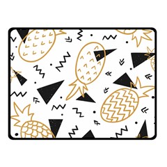 Black & gold pineapples Double Sided Fleece Blanket (Small) 