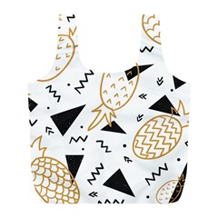 Black & gold pineapples Full Print Recycle Bag (L)