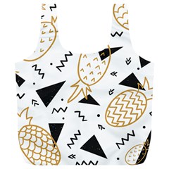 Black & gold pineapples Full Print Recycle Bag (XL)