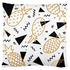 Black & gold pineapples Large Flano Cushion Case (One Side)