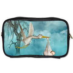 Cute Baby Is Coming With Stork Toiletries Bag (one Side) by FantasyWorld7