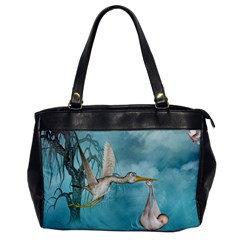 Cute Baby Is Coming With Stork Oversize Office Handbag by FantasyWorld7