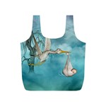 Cute Baby Is Coming With Stork Full Print Recycle Bag (S) Back