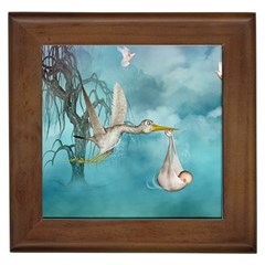 Cute Baby Is Coming With Stork Framed Tiles by FantasyWorld7