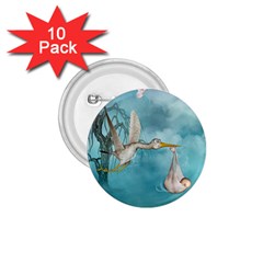 Cute Baby Is Coming With Stork 1 75  Buttons (10 Pack) by FantasyWorld7