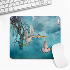 Cute Baby Is Coming With Stork Large Mousepads by FantasyWorld7