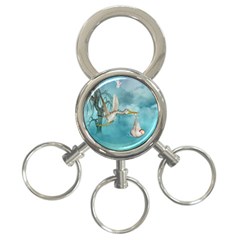 Cute Baby Is Coming With Stork 3-ring Key Chain by FantasyWorld7