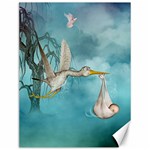 Cute Baby Is Coming With Stork Canvas 12  x 16  11.86 x15.41  Canvas - 1