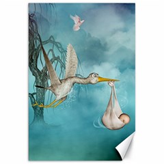 Cute Baby Is Coming With Stork Canvas 20  X 30  by FantasyWorld7