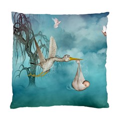 Cute Baby Is Coming With Stork Standard Cushion Case (one Side) by FantasyWorld7