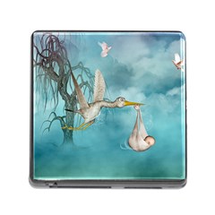 Cute Baby Is Coming With Stork Memory Card Reader (square 5 Slot) by FantasyWorld7