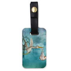 Cute Baby Is Coming With Stork Luggage Tag (one Side) by FantasyWorld7