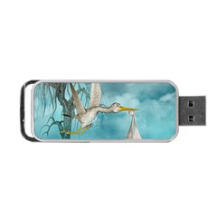 Cute Baby Is Coming With Stork Portable Usb Flash (one Side) by FantasyWorld7