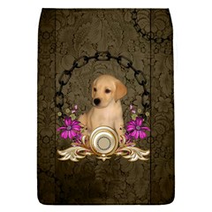 Cute Little Puppy With Flowers Removable Flap Cover (s) by FantasyWorld7