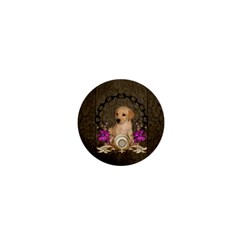 Cute Little Puppy With Flowers 1  Mini Magnets by FantasyWorld7