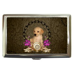 Cute Little Puppy With Flowers Cigarette Money Case