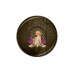 Cute Little Puppy With Flowers Hat Clip Ball Marker (10 pack) Front