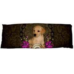 Cute Little Puppy With Flowers Body Pillow Case (dakimakura) by FantasyWorld7