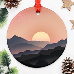 Sunset Sky Sun Graphics Ornament (round) by HermanTelo