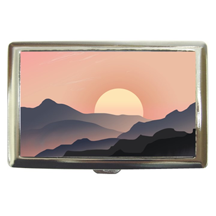 Sunset Sky Sun Graphics Cigarette Money Case