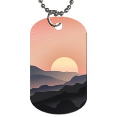 Sunset Sky Sun Graphics Dog Tag (two Sides)