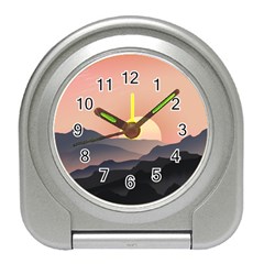 Sunset Sky Sun Graphics Travel Alarm Clock by HermanTelo