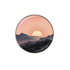 Sunset Sky Sun Graphics Hat Clip Ball Marker