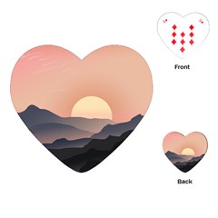 Sunset Sky Sun Graphics Playing Cards (heart)