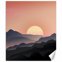 Sunset Sky Sun Graphics Canvas 8  X 10 