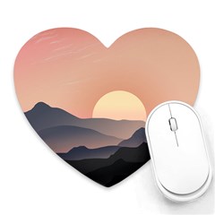 Sunset Sky Sun Graphics Heart Mousepads