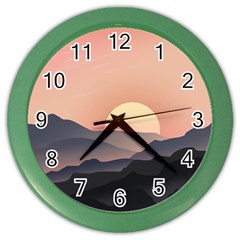 Sunset Sky Sun Graphics Color Wall Clock