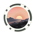 Sunset Sky Sun Graphics Poker Chip Card Guard Front