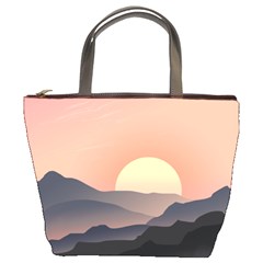 Sunset Sky Sun Graphics Bucket Bag by HermanTelo