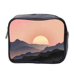 Sunset Sky Sun Graphics Mini Toiletries Bag (two Sides)