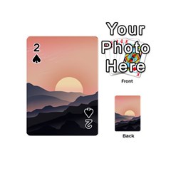 Sunset Sky Sun Graphics Playing Cards Double Sided (mini) by HermanTelo