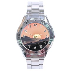 Sunset Sky Sun Graphics Stainless Steel Analogue Watch