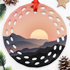 Sunset Sky Sun Graphics Ornament (round Filigree)