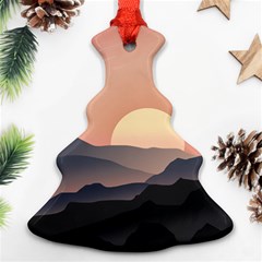 Sunset Sky Sun Graphics Christmas Tree Ornament (two Sides)