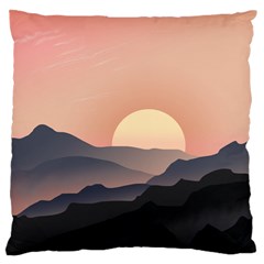 Sunset Sky Sun Graphics Large Cushion Case (two Sides) by HermanTelo