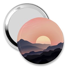 Sunset Sky Sun Graphics 3  Handbag Mirrors by HermanTelo