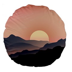 Sunset Sky Sun Graphics Large 18  Premium Round Cushions