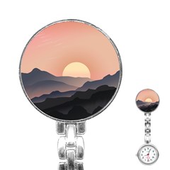 Sunset Sky Sun Graphics Stainless Steel Nurses Watch