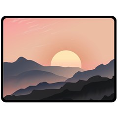 Sunset Sky Sun Graphics Double Sided Fleece Blanket (large) 