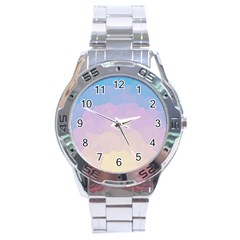 Sunrise Sunset Colours Background Stainless Steel Analogue Watch