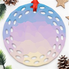 Sunrise Sunset Colours Background Round Filigree Ornament (Two Sides)